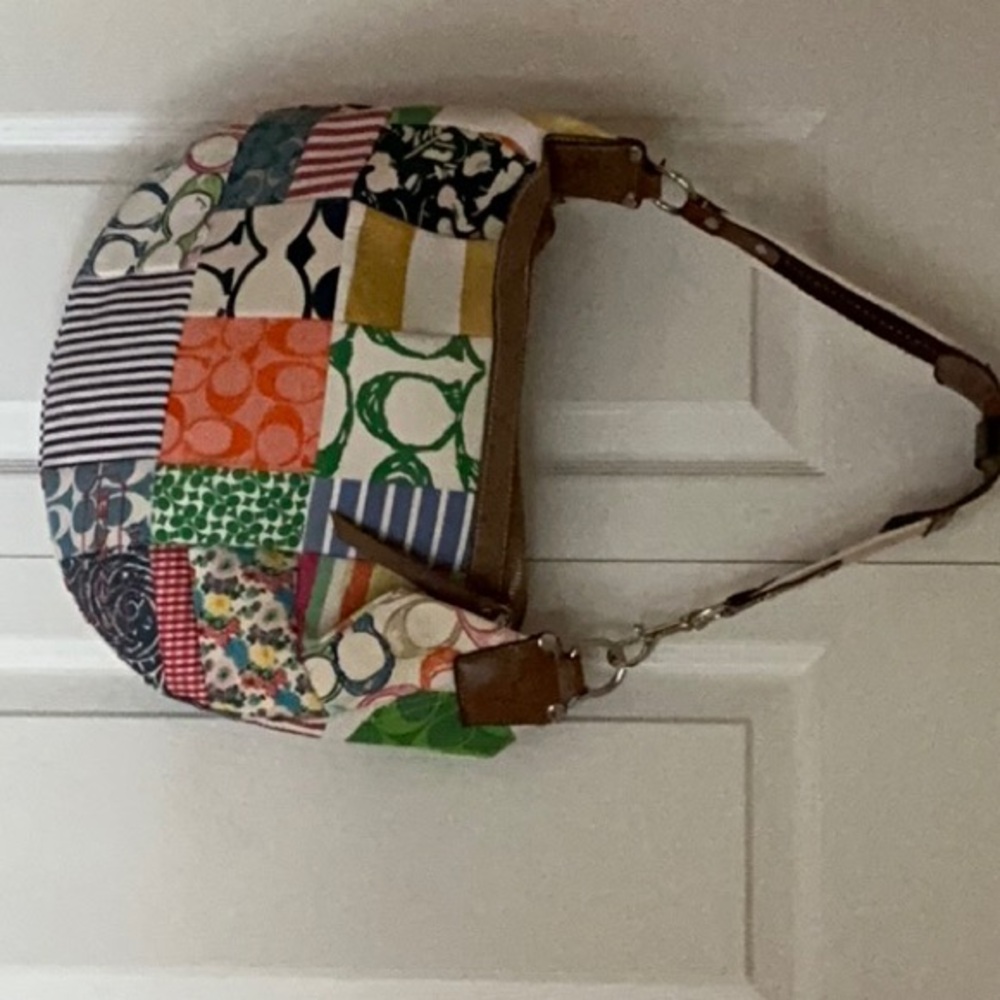 Multicolor Patchwork Hobo Shoulder Bag - Canvas &… - image 2